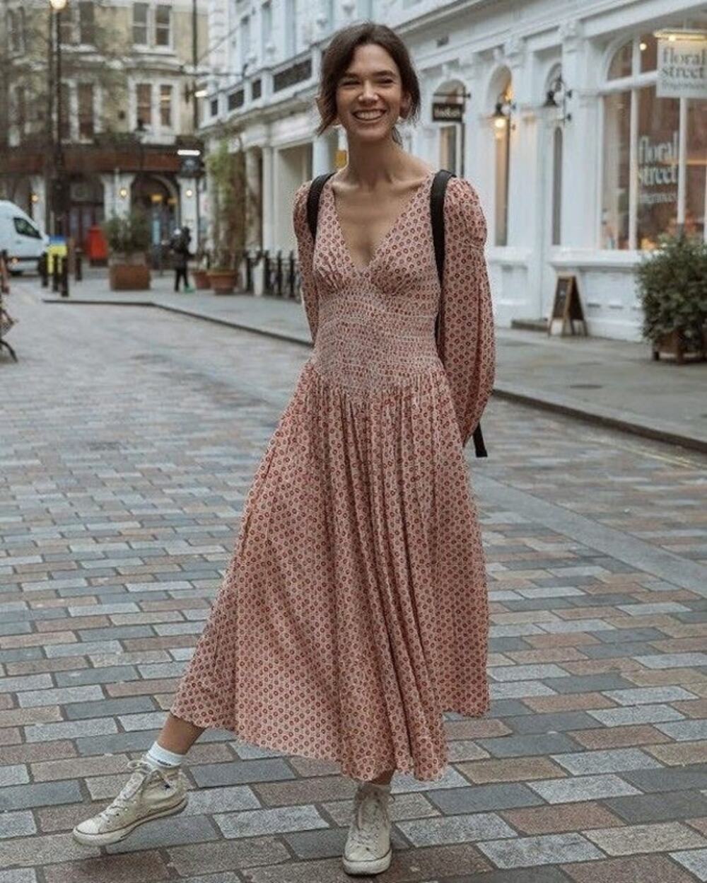 Free People Indigo Child Midi Dress Red Combo XS Boho Whimsical